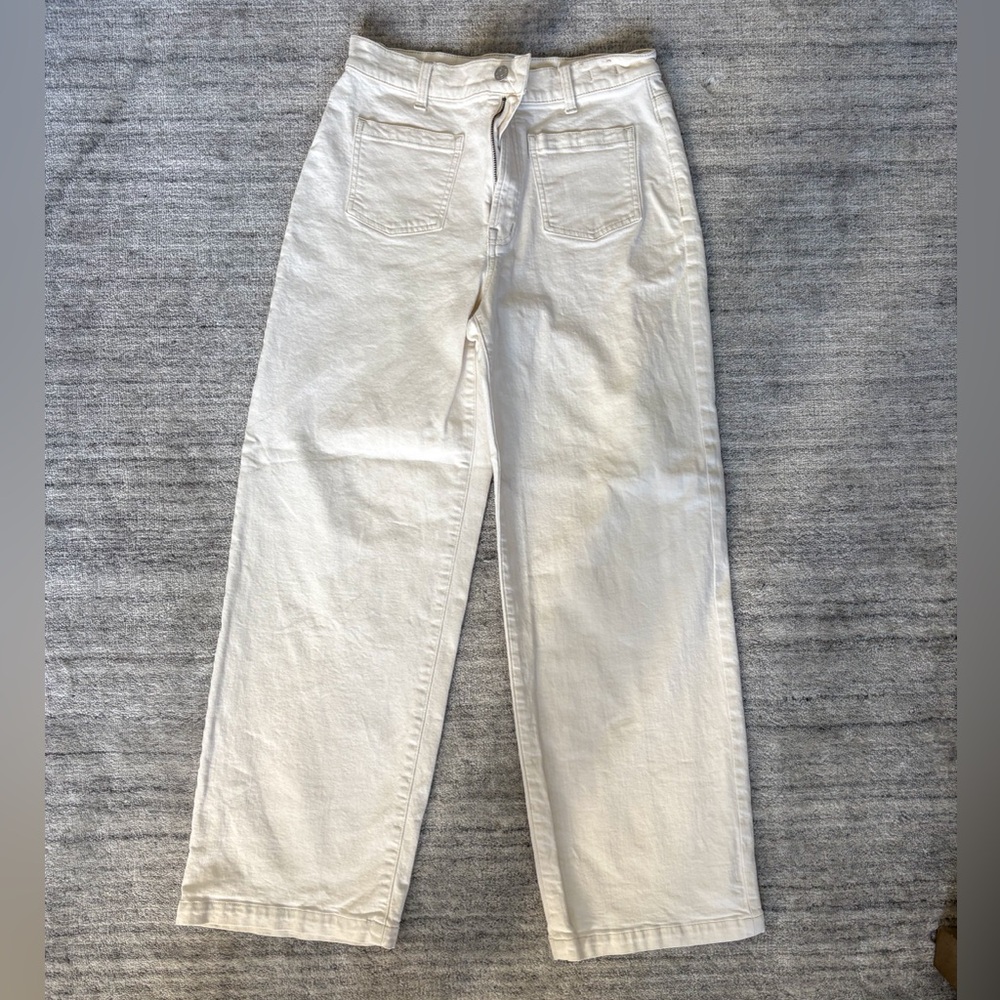 Madewell Emmett Wide-Leg Cream Patch Pocket Jean | Size 29